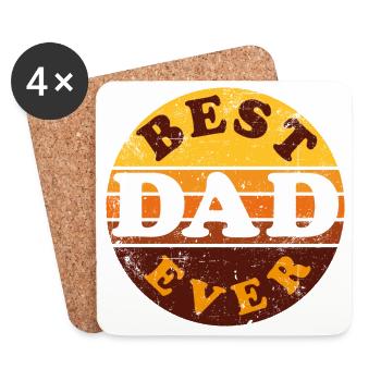 Meilleur cadeau papa de la fête des pères - Dessous de verre (lot de 4) - blanc - Devant