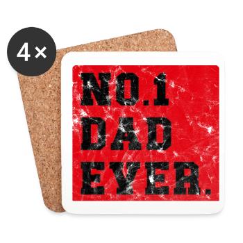 Papa n ° 1 jamais - Dessous de verre (lot de 4) - blanc - Devant