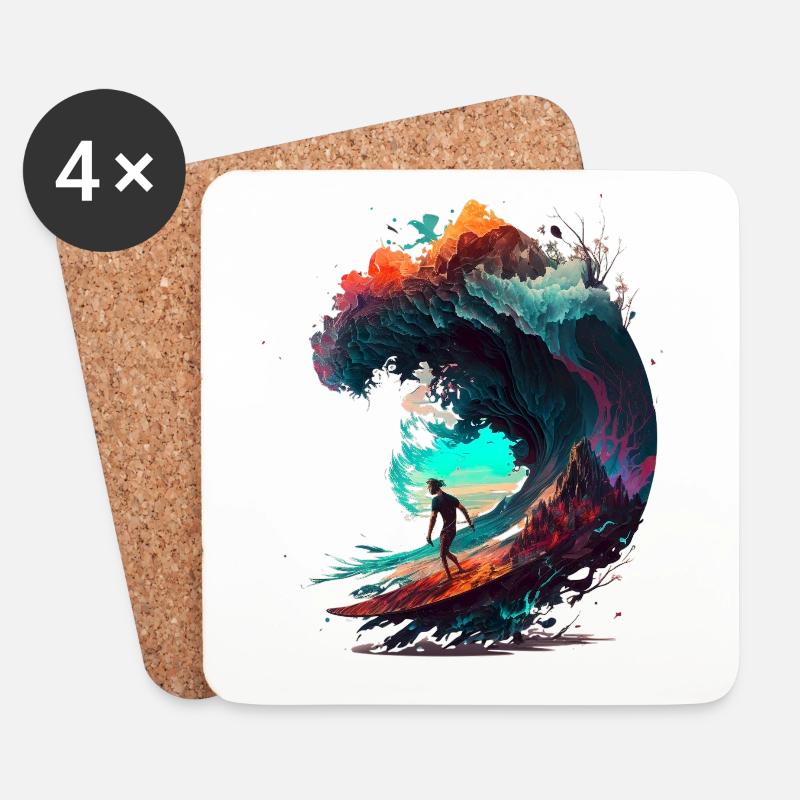 dream wave - Untersetzer (4er-Set) - Weiß
