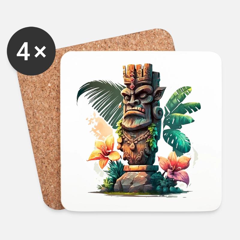 Tiki - Untersetzer (4er-Set) - Weiß