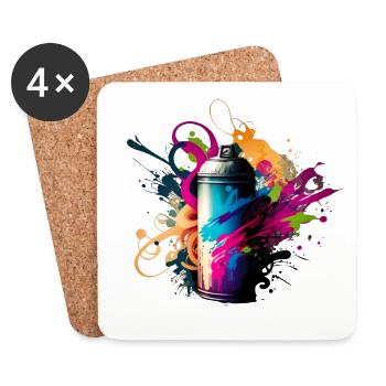 Can Graffiti - Untersetzer (4er-Set) - Weiß - Vorne