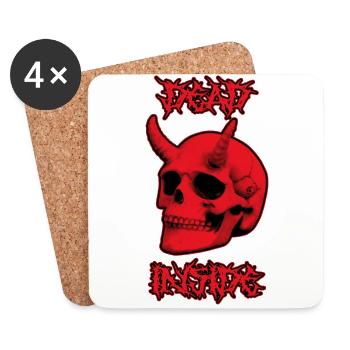 Devil Skull Dead Inside - Coasters (set of 4) - white - Front