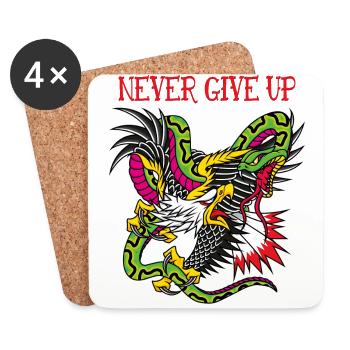 Tatouage traditionnel Old School Aigle et Serpent - Dessous de verre (lot de 4) - blanc - Devant