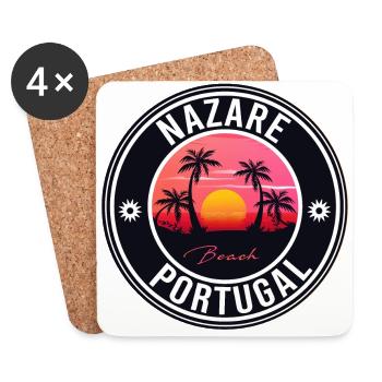 Nazaré Portugal Surfen Sonnenuntergang - Untersetzer (4er-Set) - Weiß - Vorne