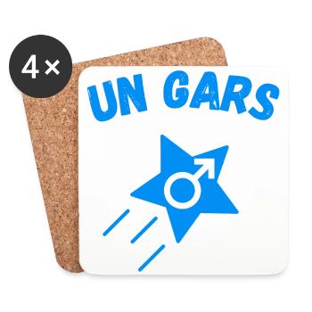 Un gars, Homme, Garçon, Bébé garçon, Cadeau sympa - Dessous de verre (lot de 4) - blanc - Devant