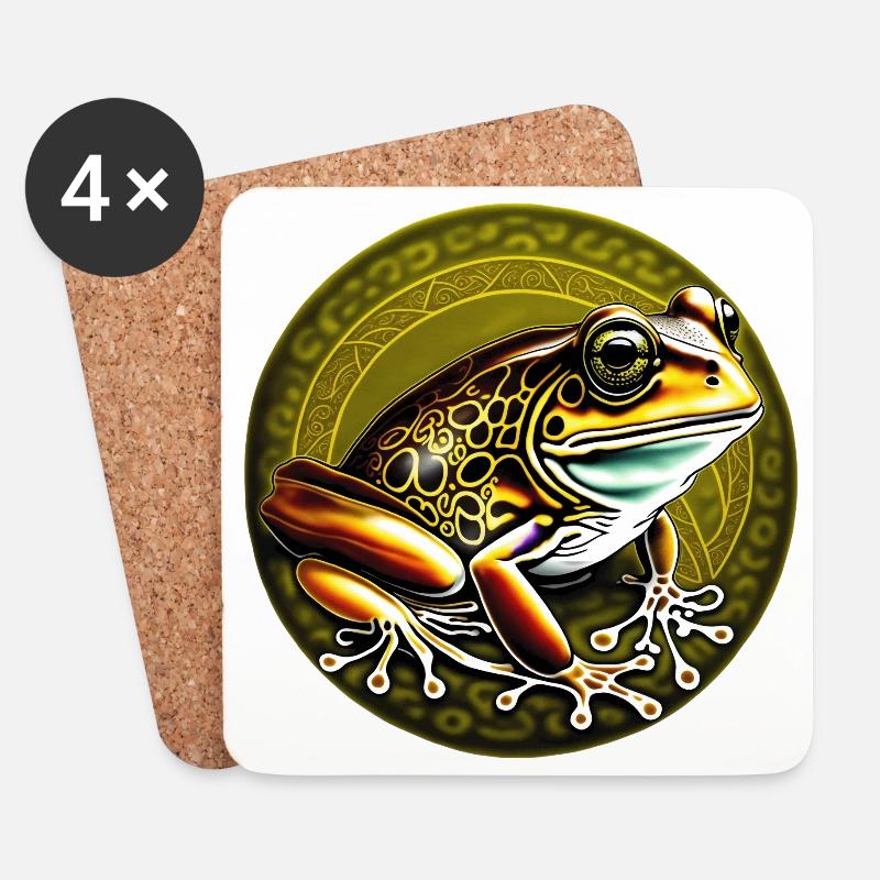 Frosch - Untersetzer (4er-Set) - Weiß