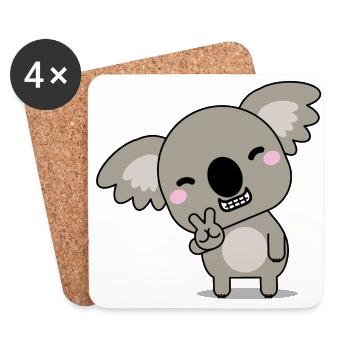 Joyeux koala ours koala - Dessous de verre (lot de 4) - blanc - Devant
