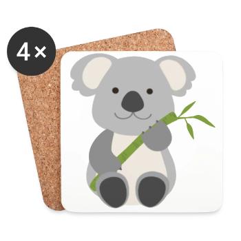 Joyeux koala ours koala - Dessous de verre (lot de 4) - blanc - Devant