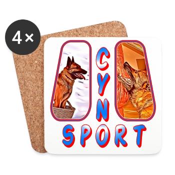 Le Malinois au Cyno-sport (x1) - Dessous de verre (lot de 4) - blanc - Devant