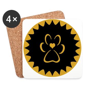 Dog's Paw Dog Lovers - Coasters (set of 4) - white - Front
