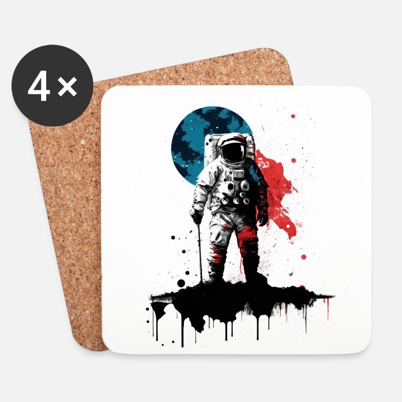Astronaut Wetall Banksy Kunst - Untersetzer (4er-Set) - Weiß