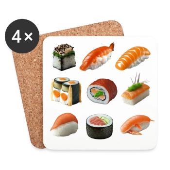 Different sushi variations - Coasters (set of 4) - white - Front