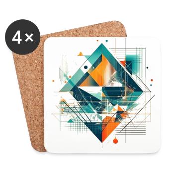 Cooles Geometrisches Ethno Motiv - Untersetzer (4er-Set) - Weiß - Vorne