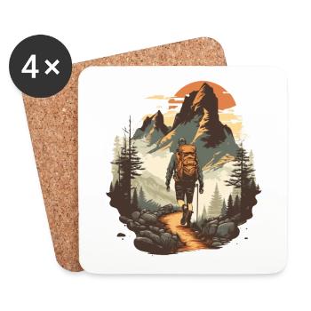 Hiking pleasure, desire to hike - Coasters (set of 4) - white - Front