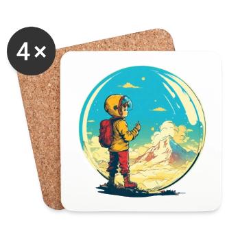 Little explorer conquers the world - Coasters (set of 4) - white - Front