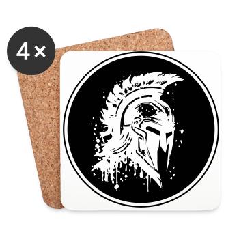 Spartan Helmet Gladiator Symbol - Coasters (set of 4) - white - Front