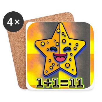 1+1=11 | Star - Coasters (set of 4) - white - Front