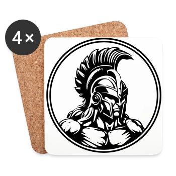 Spartan Warrior Gladiator Muscles - Coasters (set of 4) - white - Front