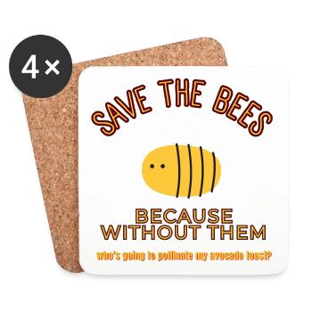 SAUVEZ LES ABEILLES - Dessous de verre (lot de 4) - blanc - Devant