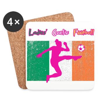 Football gaélique féminin. - Dessous de verre (lot de 4) - blanc - Devant