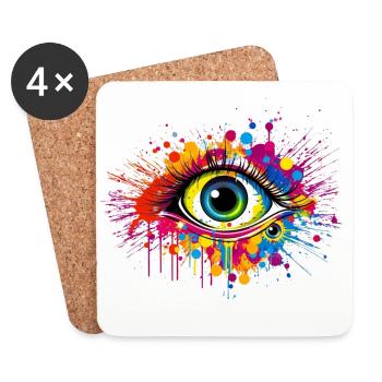 Colorful Artist Eye - Untersetzer (4er-Set) - Weiß - Vorne