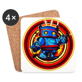 Evil Robot Series 006 - Coasters (set of 4) - white - Front