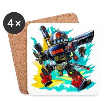 Evil Robot Series 008 - Coasters (set of 4) - white - Front