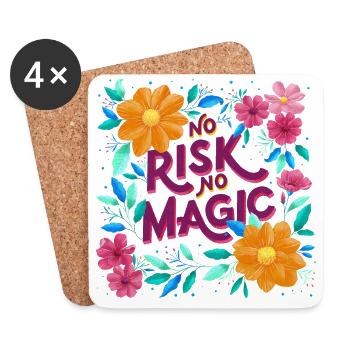 No Risk. No Magic. - Coasters (set of 4) - white - Front