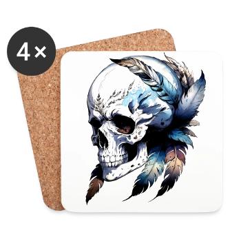 Harpie Skull collection Goth - Dessous de verre (lot de 4) - blanc - Devant