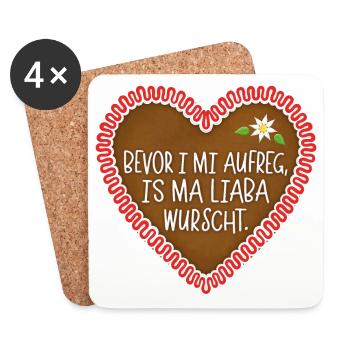 Liaba Wurscht Lebkuchen - Untersetzer (4er-Set) - Weiß - Vorne