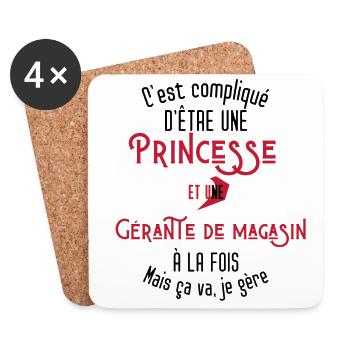 C'est compliqué d'être Princesse Gérante Magasin - Dessous de verre (lot de 4) - blanc - Devant