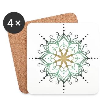 Mandala in cold colors - Coasters (set of 4) - white - Front