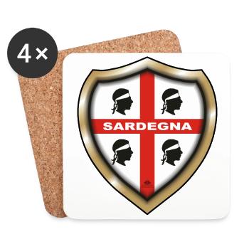 Sardinien Abzeichen 4 Moore - Untersetzer (4er-Set) - Weiß - Vorne