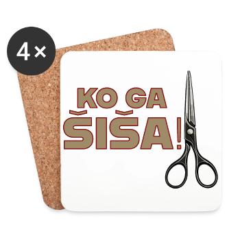 Ko ga šiša, chemises et accessoires. - Dessous de verre (lot de 4) - blanc - Devant