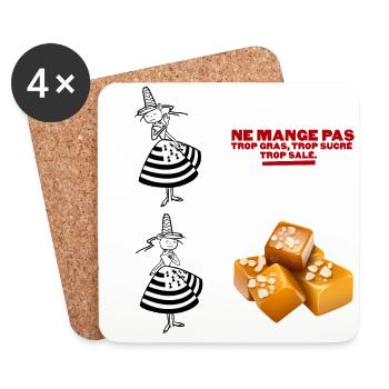 Humour from Brittany: Salted butter caramel - Coasters (set of 4) - white - Front