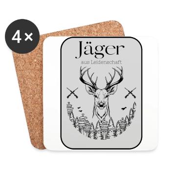 Jäger aus Leidenschaft! Waidmannsheil! - Untersetzer (4er-Set) - Weiß - Vorne