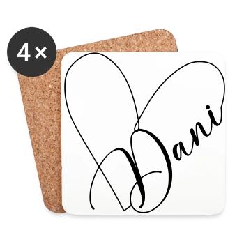 Dani Name Herzlinie - Untersetzer (4er-Set) - Weiß - Vorne
