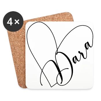 Dara Nom Ligne de Coeur - Dessous de verre (lot de 4) - blanc - Devant