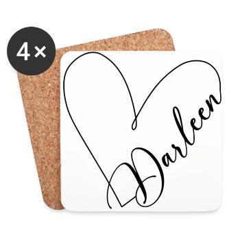 Darleen Nom Heartline - Dessous de verre (lot de 4) - blanc - Devant
