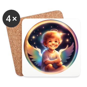 Little Rainbow Angel - Coasters (set of 4) - white - Front