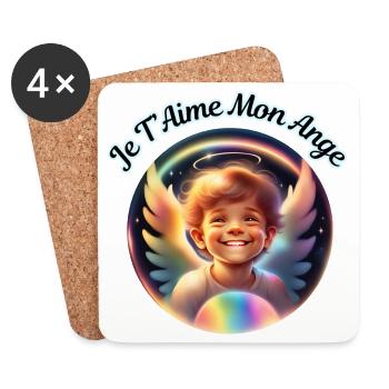 Je T Aime Mon Ange 4 - Dessous de verre (lot de 4) - blanc - Devant