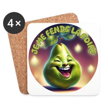 Je me fends la poire - Dessous de verre (lot de 4) - blanc - Devant