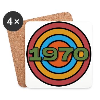 Established 1970 Classic original birthday gift - Coasters (set of 4) - white - Front