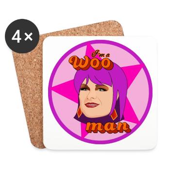 Je suis un homme woo (rose) - Dessous de verre (lot de 4) - blanc - Devant