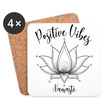 Positive MPositive Mind,ind Namasté Lotus Flower - Coasters (set of 4) - white - Front