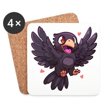 Flying vulture with heart motif - Coasters (set of 4) - white - Front