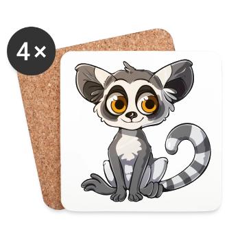 Adorable ami lémur pour vous - Dessous de verre (lot de 4) - blanc - Devant