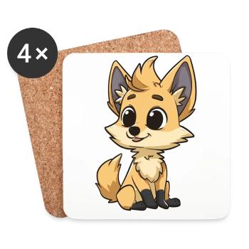 Niedlicher Fuchs Mit Großen Augen - Untersetzer (4er-Set) - Weiß - Vorne