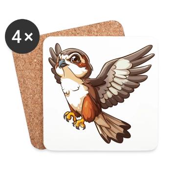 Majestueux faucon volant en vol - Dessous de verre (lot de 4) - blanc - Devant