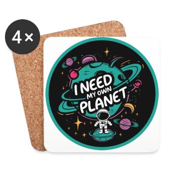 I need my own planet - Coasters (set of 4) - white - Front